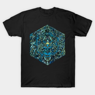 Hexagonal Layers of Reality | Colorful Psychedelic Art T-Shirt T-Shirt